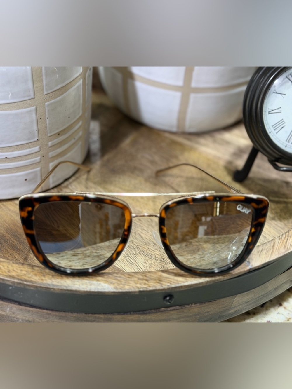 Quay Australia French Kiss Designer Sunglasses Tortoise/Gold